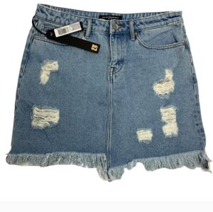 90's Style Grunge Distressed Holey Jeans Skirt---Size 30